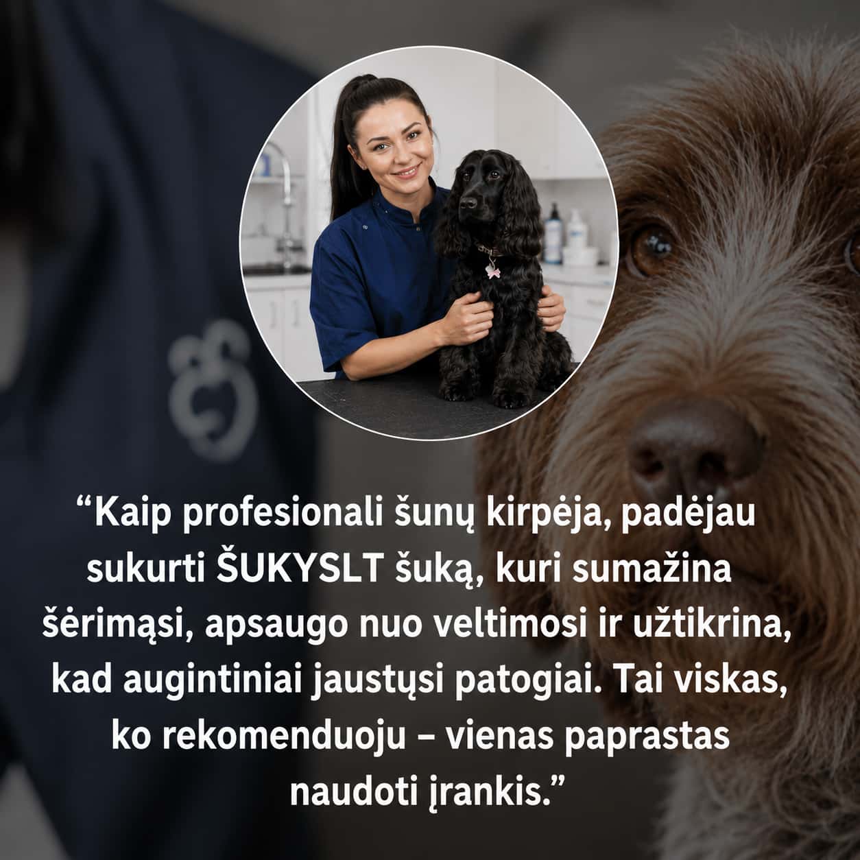 Profesionalus naminių gyvūnų šepetys ŠUKYSLT